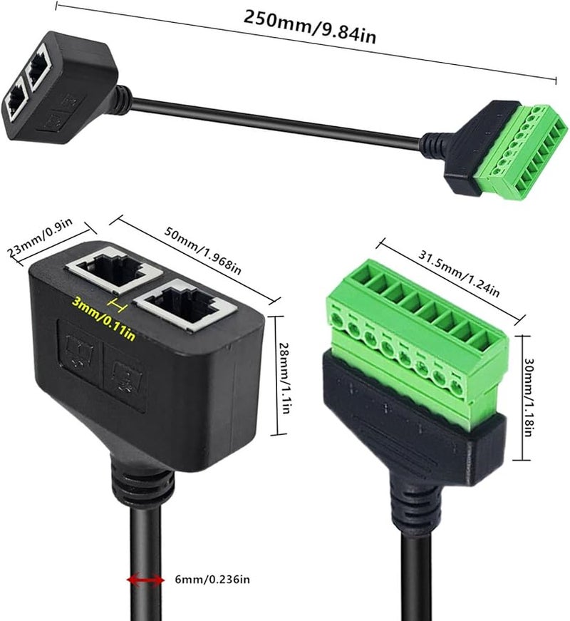 Cat6 RJ45 Female to Screw Terminal Adapter for Ethernet CCTV Network Extension - Image 4
